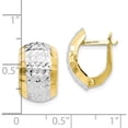 thumbnail image 4 of 10K w/ Rhodium Diamond-cut Hinged Earrings (15.5x10), 4 of 5