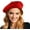 Bright Red, variant on French Wool Beret Hats for Women Man Solid Color Classic Beanie Winter Cap Painter Berets.