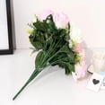 thumbnail image 3 of 18 cabezas rosas de seda artificiales flores ramo de novia rosa decoración de la boda del hogar D, 3 of 3