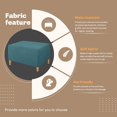 thumbnail image 4 of GHSDFBB Super Stretch Rectangle Ottoman Slipcover Oversized Soft Spandex Jacquard Small Ottoman Covers Square Footstool Slipcover Storage with Elastic Bottom for Living Room (X Large, Peacock Bl, 4 of 6