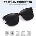 thumbnail image 3 of Women's Trendy Large Square Polarized Fit-over Sunglasses Leopard, 3 of 6