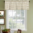 thumbnail image 3 of Cream Striped Curtain Valances for Windows, Kitchen Valance Window Treatments Panel 2 Pack, Farmhouse Vintage Brown Stripes Rod Pocket Short Curtains for Bathroom Bedroom 60 x 18 Inch, 3 of 8