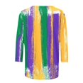 thumbnail image 5 of SOOMLON Mardi Gras Shirts Women Tuesday Shirts Carnival Themed Party 3/4 Sleeve Outfits Funny Striped Graphic Tshirts Tunic Crewneck Tops New Orleans Holiday Blouses 2025 Multicolor XL, 5 of 5