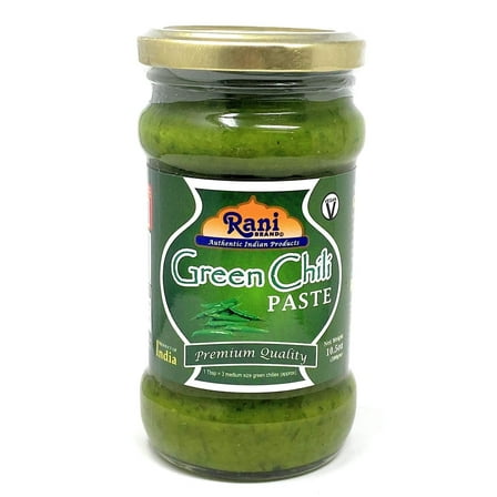 Rani Green Chilli Cooking Paste 10.58oz (300g) Glass Jar ~ Vegan | Gluten Free | NON-GMO | No Colors | Indian Origin