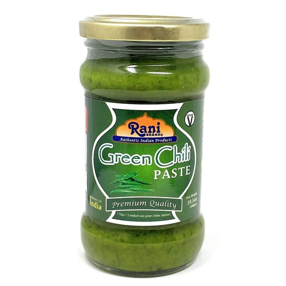 Rani Green Chilli Cooking Paste 10.58oz (300g) Glass Jar ~ Vegan | Gluten Free | NON-GMO | No Colors | Indian Origin