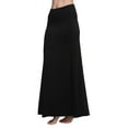 thumbnail image 3 of Urban CoCo Women's Fold-Over Flare Long Maxi Skirt (Black,M), 3 of 6