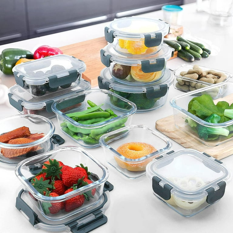 M MCIRCO 30 Pieces Glass Food Storage Containers with Upgraded Snap Locking  Lids - Airtight Containers, Microwave, Oven, Freezer and Dishwasher  Friendly Meal Prep/Lunch Containers Set - Yahoo Shopping