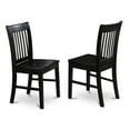 thumbnail image 2 of Cozy and Timeless SHNO5-BLK-W 3 Pc Table and Chairs Set for 2 - Solid Wood Vintage Style Dining Set with Round Table and 2 Dinette Chairs, 2 of 2