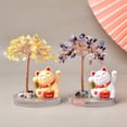 thumbnail image 4 of Shake Hands Lucky Cat Fate Tree Natural Crystal Crushed Stone Feng Shui Tree, 4 of 9