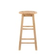 thumbnail image 3 of Pemberly Row Wood Bar Stool Chair in Brown With Round Seat & Footrest, 3 of 13