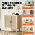 thumbnail image 6 of VEVOR Rattan Cabinet, Rattan Storage Cabinet with 2 Magnetic Doors and Adjustable Shelves, Sideboard Buffet Cabinet for Hallway, Entryway, Living Room, or Kitchen, Natural, 6 of 9