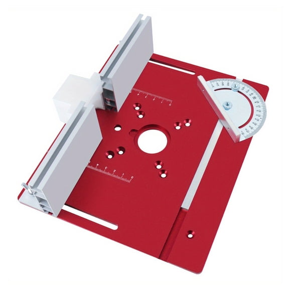 Aluminium Router Table Insert Plate Benches Router Flip Plate Woodworking with Miter Gauge Guide Fence Sliding Bracket