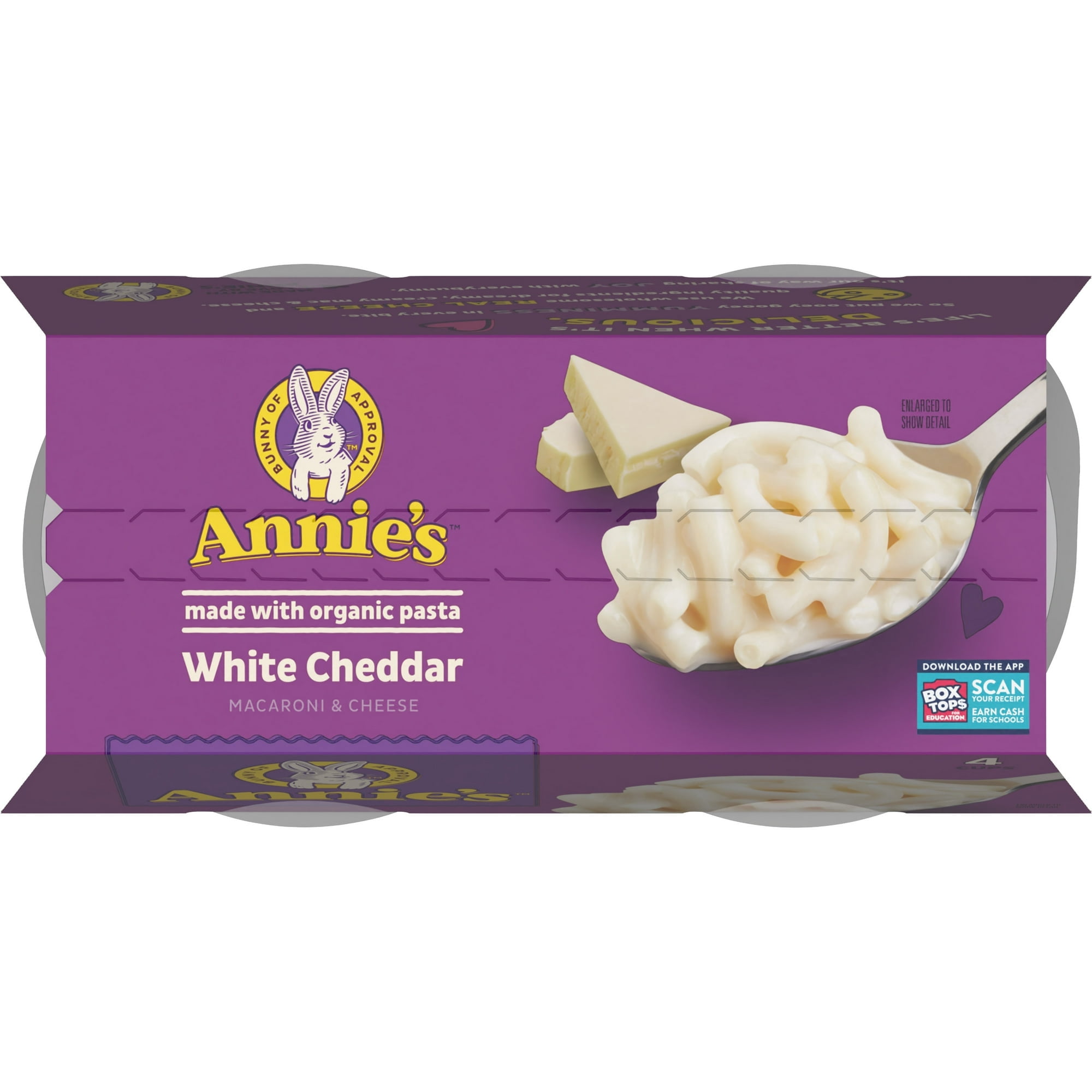 Annie's White Cheddar Microwave Mac and Cheese with Organic Pasta, 4 Cups, 8.04 oz ( 3 Pack )