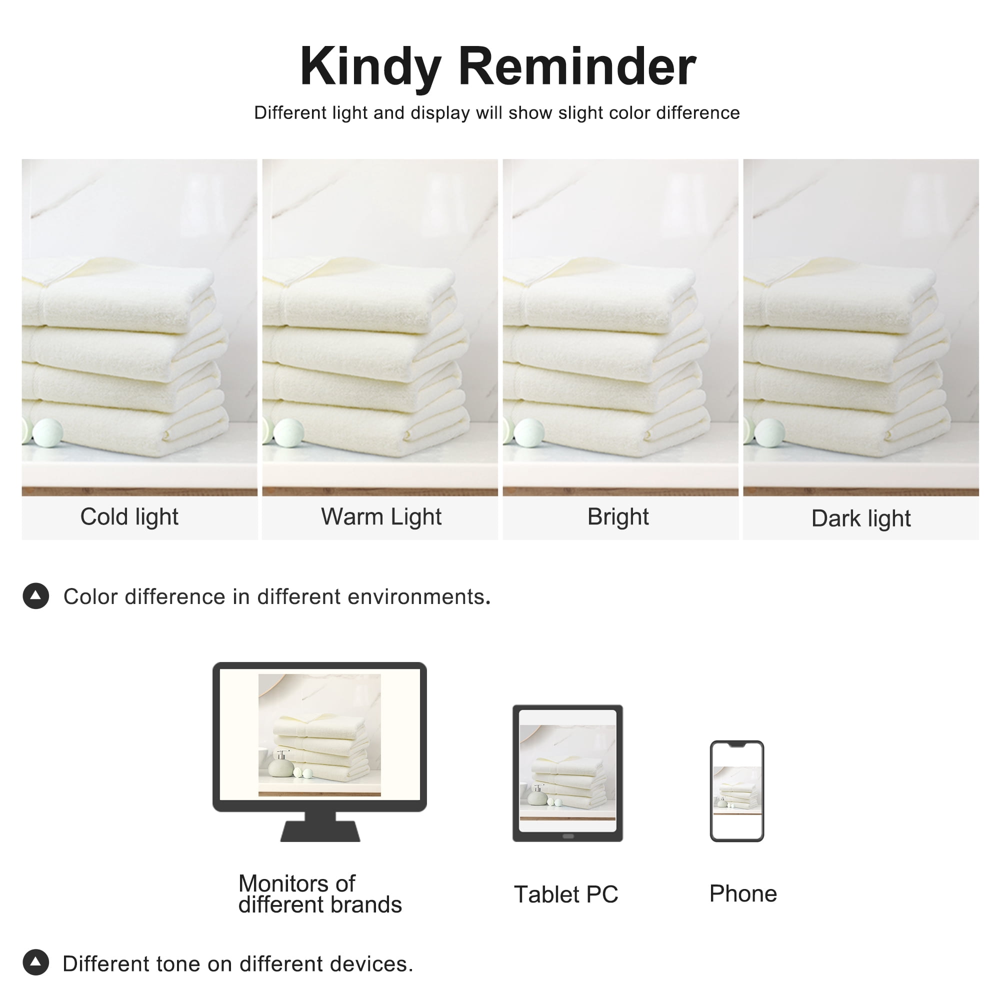 Unique Bargains Bath Towel Set 27" x 54" Soft 100% Combed Cotton 600 GSM Luxury Towels 4 Beige