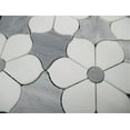 thumbnail image 6 of Stone Center Online Thassos White Marble Magnolia Flower Mosaic Tile w/Bardiglio Gray Honed Kitchen Bath Wall Floor Backsplash Shower (1 Sheet), 6 of 8