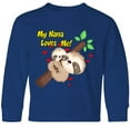 thumbnail image 3 of Inktastic My Nana Loves Me Long Sleeve Youth T-Shirt, 3 of 5