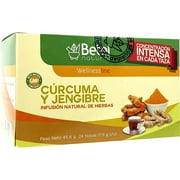 Turmeric and Ginger Tea (Te de Curcuma y Jengibre) by Betel Natural - Natural superfood Packed with curcumins - 24 Tea Bags