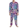 thumbnail image 3 of Fotbe Cute Nautical Pijama de Hombre con Estampado de Manga Larga, Conjunto de 2 Piezas, Ropa de Dormir Suave y Cómoda con Bolsillos-Large, 3 of 7