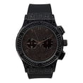 thumbnail image 2 of Charles Raymond Hip Hop Bang Bang All Over You Men's Watch with Black Iced Cuban Bracelet - Bling-ed Out Case and Dial with Easy Lock Smooth Black Rubber Band - ST10311BKC Cuban Set…, 2 of 6