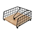 thumbnail image 3 of Organizador de servilletas con base de madera, soporte para servilletas de mesa, ideal para restaurantes y casas de campo. Negro, 3 of 9