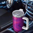 thumbnail image 6 of 40oz Tumbler with Handle and Straw, Vacuum Insulated Stainless Steel Travel Mug, Fits Car Cup Holder, Liquid & Marble Print, 6 of 6