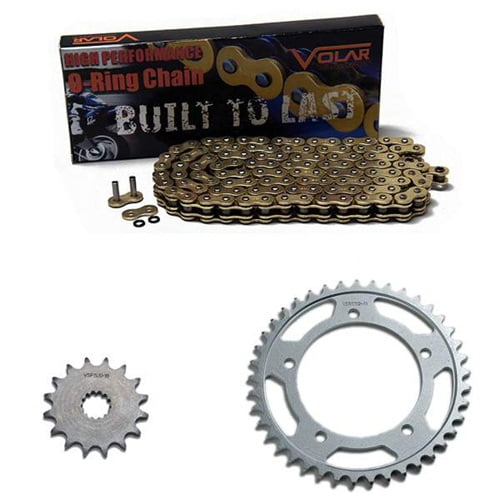 Caltric Drive Chain and Sprockets Kit Compatible with Suzuki GSX-R750 GSXR750 2000 2001 2002 2003 2004 2005 