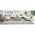 thumbnail image 2 of FairOnly 5'x7'Modern Checkered Machine Washable Area Rug Ultra Thin Low Pile Pet Friendly Non Slip Rug for Kitchen Bedroom Contemporary Home Decor,Green, 2 of 5