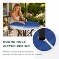 thumbnail image 4 of Round Outdoor Tablecloth with Umbrella Hole and Zipper, Ombre Blue Waves Tablecloth with Elastic Waterproof, Abstract Art Gradient Modern Patio Table Covers for 31" - 35" Picnic Pool Tables, 4 of 9