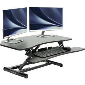 VIVO White Corner Height Adjustable Cubicle Sit to Standing Tabletop ...