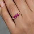 thumbnail image 4 of Gem Stone King 925 Silver and 10K Yellow Gold Red Created Ruby and Lab Grown Diamond Engagement Ring for Women | 1.52 Cttw | Oval 6X4MM | Gemstone July Birthstone | Size 7, 4 of 4