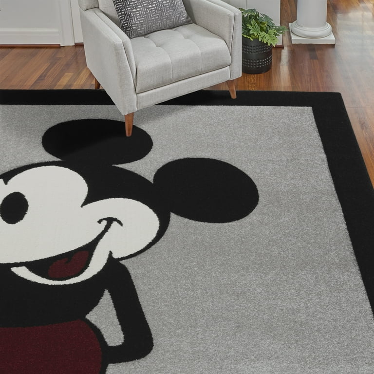 Free Shipping! Disney Mickey Mouse Geometric Gray Area Rug, 5x7