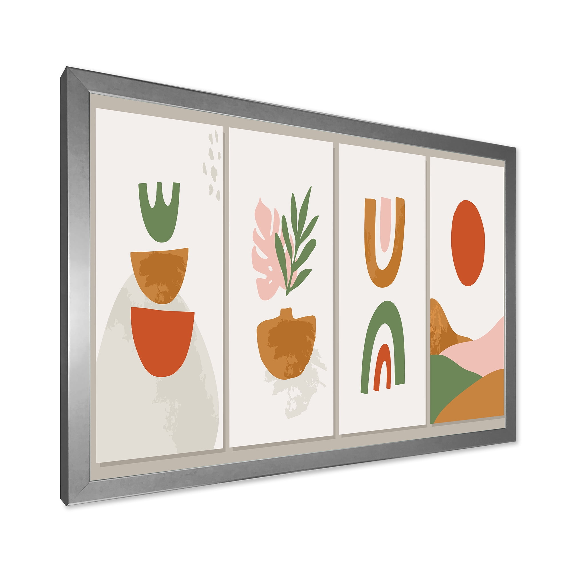 Designart 'Compostion Minimalistic of Organic Shapes VI' Modern Framed Art Print