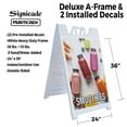 thumbnail image 2 of Smoothies 24" x 36" Double Sided A-Frame Sidewalk Sign Includes 2 Installed Decals | Foldable Portable White Signicade Sandwich Board | Refreshing Drinks Healthy Options Food Promotions, 2 of 6