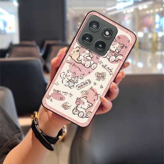 LYM-Phone Case For MOTO Edge 5G 2025, Protective Back Cover Cute Phone Pouch TPU Shockproof Animals Soft case Full wrap Waterproof Dirt-resistant Silicone Fashion Design Cartoon Graffiti