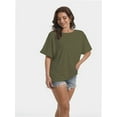 thumbnail image 3 of Oversized T Shirts for Women Short Sleeve Loose Fit Crewneck Summer Tops Casual Basic Rolled Sleeves Tee Shirt, 3 of 4