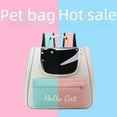 thumbnail image 3 of Stylish Color Contrast Pet Travel Backpack for Cats - Large Capacity, Breathable PVC & Oxford Cloth, Portable Design for Outdoor Use - Wholesale & Dropshipping Available (5021 Pink), 3 of 6