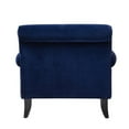 thumbnail image 3 of Maklaine Contemporary Hardwood Accent Arm Chair in Navy Blue, 3 of 14
