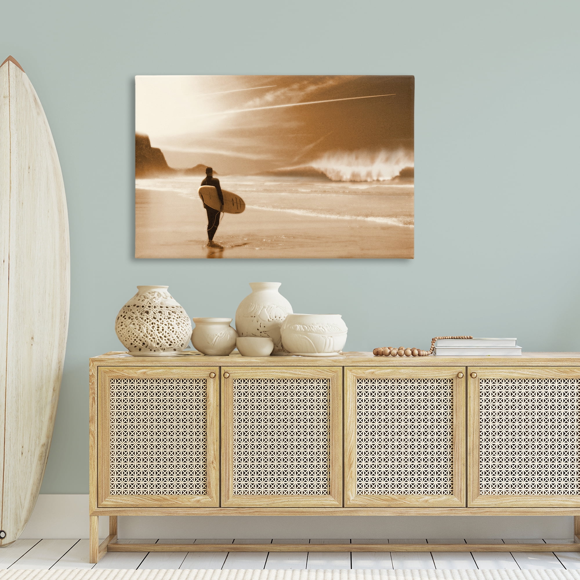 Stupell Industries Out Of The Sun Surfer Coastal Photography Gallery Wrapped Canvas Art Print Wall Art, 45 x 30