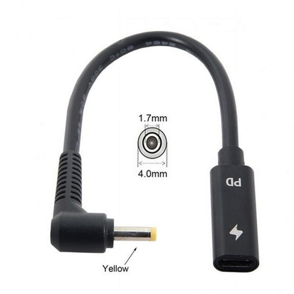 Chenyang CY Type C USB-C Female Input to DC 4.0*1.7mm Power PD Charge Cable fit for Laptop 18-20V Cable