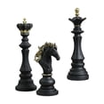 thumbnail image 1 of 3 piezas de ajedrez de resina, estatuas, adornos de ajedrez, colección, regalo internacional Negro, 1 of 9