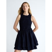 Women's and Women's Plus Smocked Cotton Sleeveless Mini Dress, Sizes XS-4X