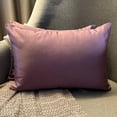 thumbnail image 3 of The HomeCentric Decorative Lumbar Pillow Cover Lilac Pack Of 2, 20"x28" (50x70 cm) Satin Solid Oblong Pillow Cover, Modern Cushion Cover Style - Lilac Slub Satin, 3 of 14