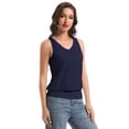 thumbnail image 6 of Women Banded Bottom Tank Tops Ribbed V Neck Sleeveless Casual Tops Summer Loose Fit Shirts, 6 of 6