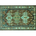 thumbnail image 1 of Ahgly Company Indoor Rectangle Persian Turquoise Blue Traditional Area Rugs, 7' x 9', 1 of 4