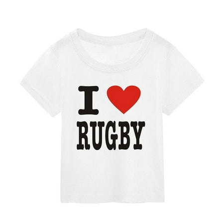

Bjutir Toddler Kids Soft Tops Football Fans Sports Gift Tops Summer Kids Character Football Letter Printing Short Sleeve Out Wear T Shirt Boy Rugby Shirt Tee 3-4 Years