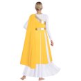 thumbnail image 2 of YiZYiF Women Praise Dance Robe One Shoulder Worship Lyrical Contemporary Dance Overlays Tunic Yellow XXL, 2 of 5