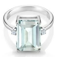 thumbnail image 3 of Gem Stone King 6.72 Cttw Sky Blue Simulated Aquamarine and White Created Sapphire Ring for Women | Emerald Cut 14x10MM | 925 Sterling Silver | Gemstone Birthstone | Size 7, 3 of 5