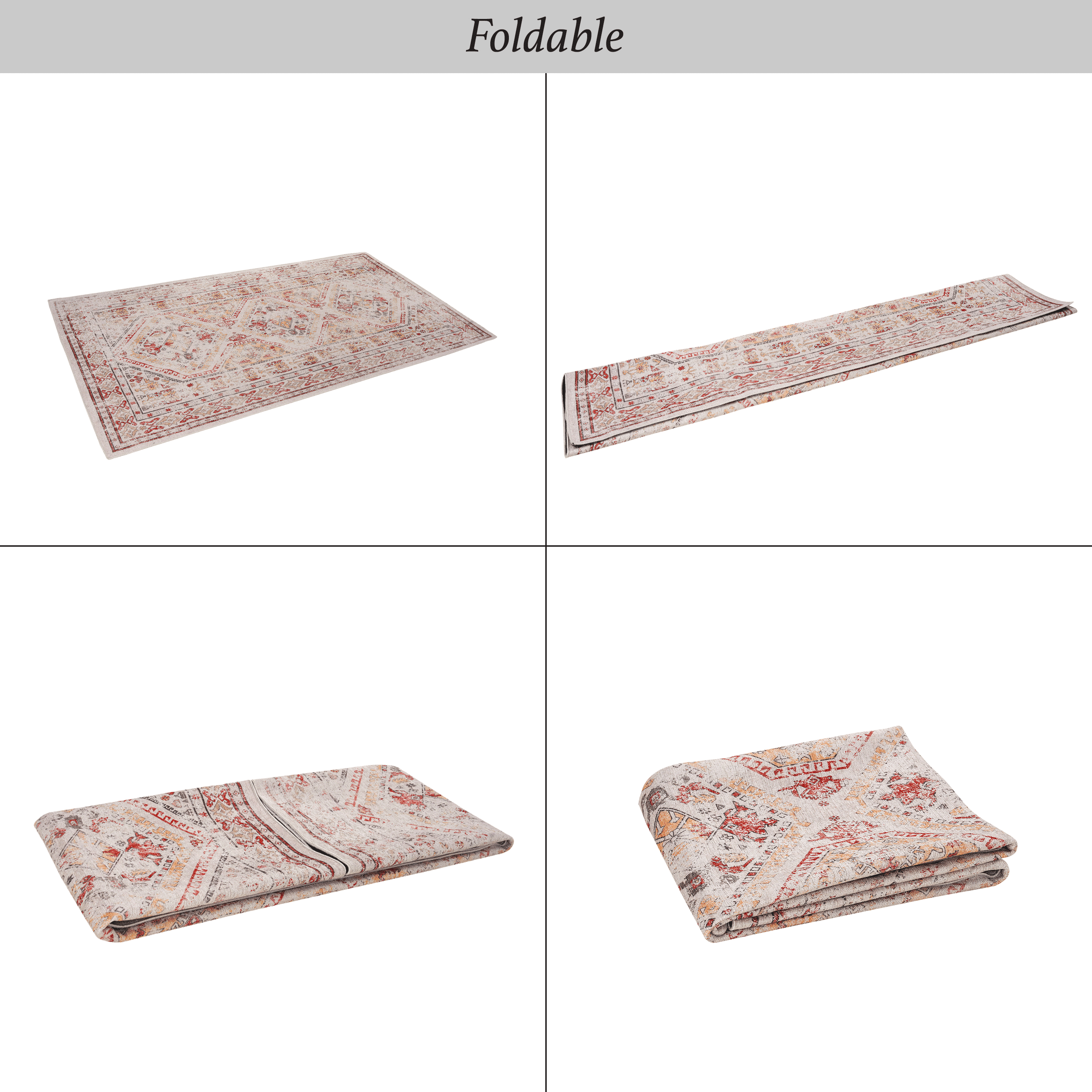 Washable Area Rug 2' x 3' Non-Slip Low Pile Chenille Doormat Rug Stain Resistant Indoor Carpet for Living Room Bedroom Kitchen Entryway