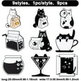thumbnail image 6 of 9Pcs 9 Styles Alloy Cat Badges Pins Black Kitty Enamel Pins Animal Brooches Milk Cup Fish Bowl Pins Funny Kitten Pin Brooch Lapel Pin, 6 of 7