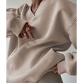 thumbnail image 5 of Women'S V Neck Oversized Sweatshirts Casual Drop Shoulder Long Sleeve Pullover Tops Color M, 5 of 9